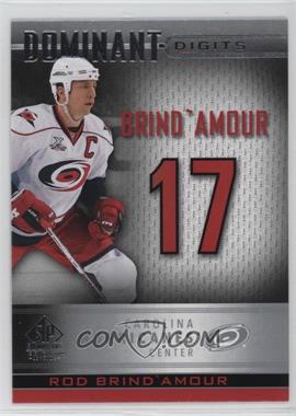 2020-21 Upper Deck SP Signature Edition Legends - Dominant Digits #DD-10 - Rod Brind`Amour